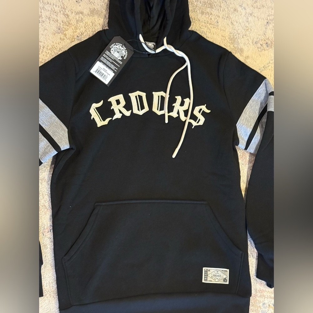 Crooks & Castles Varsity Hoodie – Black (Size S)
